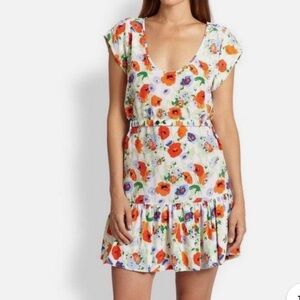 JOIE 'Belinda' Floral-Print Silk Dress